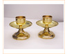 Candelero de mesa en bronce acabado sencillo