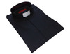 Camisa para sacerdote negra cuello tipo tirilla
