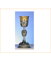 Cáliz de plata de copa con baño de oro