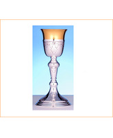 Cáliz de plata de ley con 25 cm. de altura 