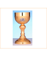 Cáliz de plata de la Resurrección de Jesucristo acabado dorado