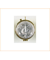 Portaviático dorado con grabado en relieve plateado