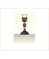 Cáliz de plata y madera con 28 cm. de altura