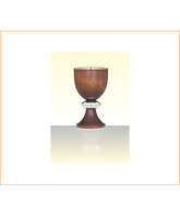 Cáliz de plata y madera con 20 cm. de altura