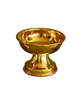 Patena lisa en metal con baño dorado