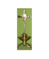 Candelero de fundición para mesa con Cruz