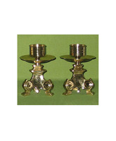 Candelero para altar con pie de bronce