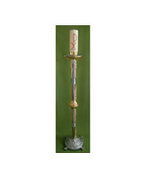 Candelero fabricado en fundición y metal dorado y plateado