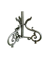 porta-Cruz parroquial sencillo fabricado en metal plateado 