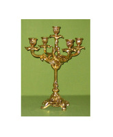 Candelabro de mesa en bronce para cinco velas