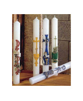 Velas de Sacramentos con decoración en relieve