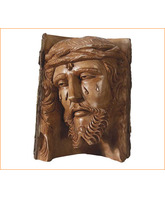 Rostro de Cristo. Talla en madera de nogal