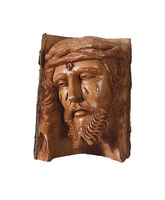 Rostro de Cristo. Talla en madera de nogal
