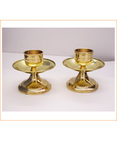 Candelero de mesa en bronce acabado sencillo