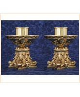 Candelero de mesa en bronce con casquillo