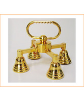 Carrillón de metal con baño de oro de cuatro campanas