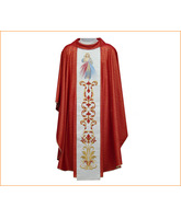 Casulla con galón central bordado del Cristo Misericordioso