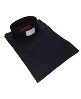 Camisa para sacerdote negra cuello tipo tirilla