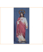 Sagrado Corazón de Jesús con mano en el pecho