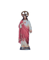 Sagrado Corazón de Jesús con mano en el pecho
