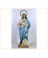 Sagrado Corazón de María con vestido azul y blanco