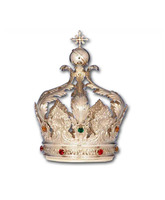Corona imperial plateada con Cruz y brillantes