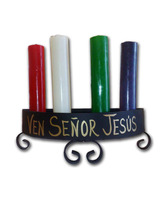 Corona de Adviento de forja con las cuatro velas