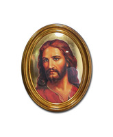Cuadro del busto de Jesús recubierto con pan de oro