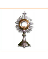 Custodia para Santísimo Sacramento metal dorado y niquelado