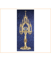 Custodia de bronce gótica con base octogonal