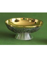 Patena grabada en metal y con baño dorado