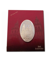 Imán souvenir de la Catedral de Santiago con baño de plata