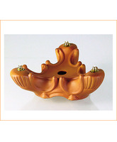 Candelabro de porcelana color terracota para cera líquida 