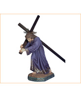 Jesús Nazareno con Cruz y túnica morada