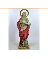 Imagen artesanal de San Pedro en pasta madera