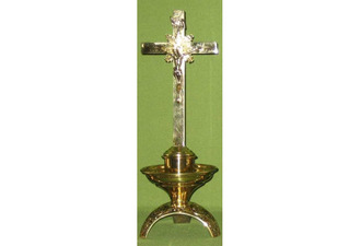 Candelero de fundición para mesa con Cruz