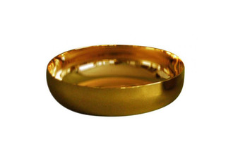 Copón patena de metal con baño dorado de 14 cm. de diámetro