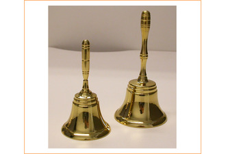 Campanilla de comunión en bronce pulido
