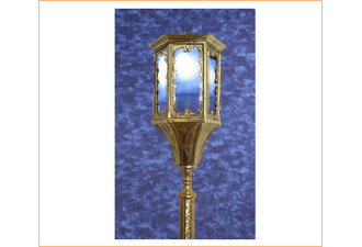 Farol procesional de bronce con vara