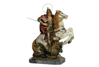 San Jorge a caballo lucha con el dragón
