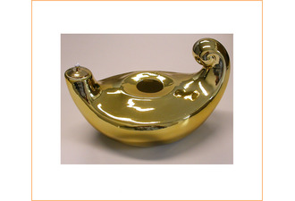 Lámpara de porcelana con baño de oro