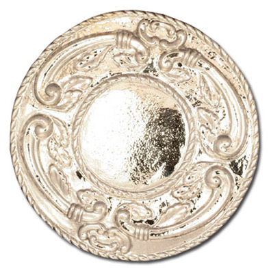 Aureola de plata con decoración en altorelieve