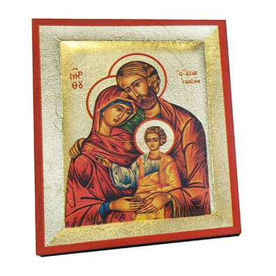 Icono bizantino Sagrada Familia | 13 x 10,5 cm.