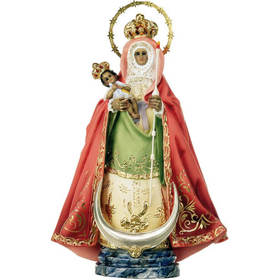 Virgen de la Candelaria con corona y aureola