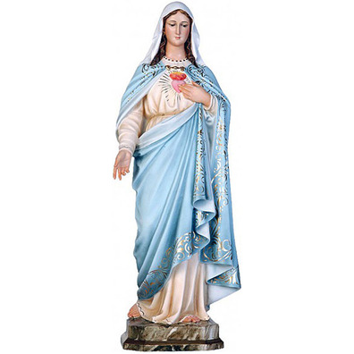 Inmaculado Corazón de María con vestido azul