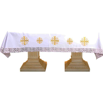 Mantel de altar con Cruces de Jerusalén