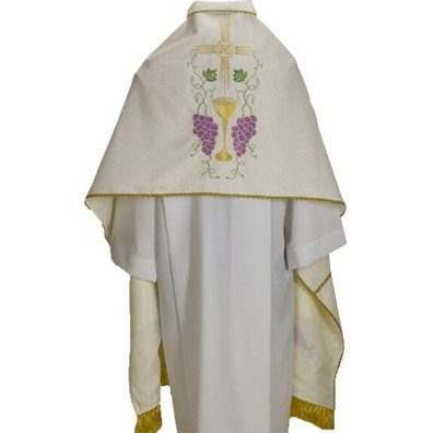Paño de hombros en poliéster con bordados litúrgicos