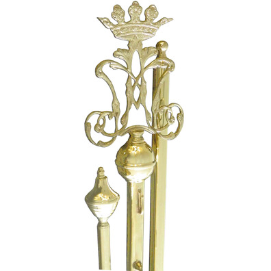 Vara porta entandarte dorada con insignia de María