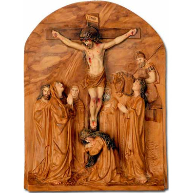 Vía Crucis policromado o imitación madera