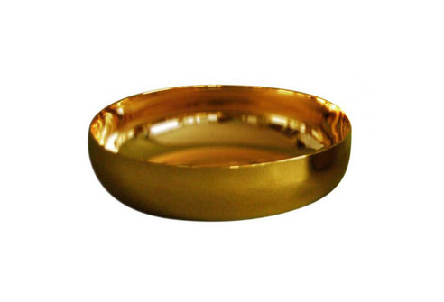 Copón patena de metal con baño dorado de 14 cm. de diámetro